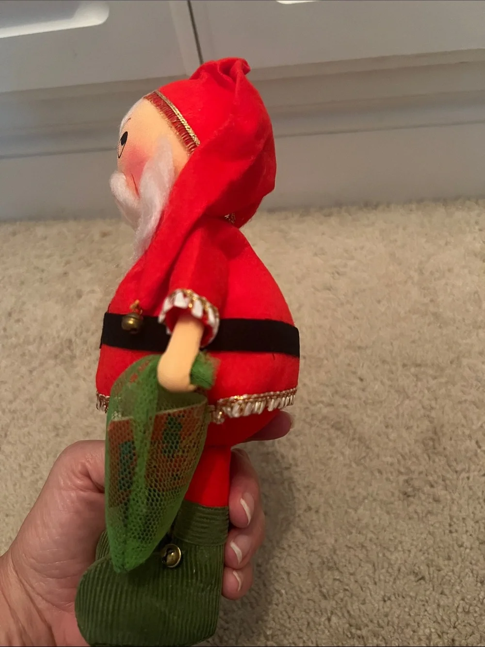 Vintage Santa Clause Styrofoam With Bag of Toys Made in Japan